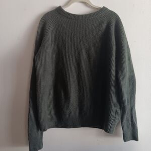 Quince 100% Cashmere dark green fisherman sweater heavy winter XLarge